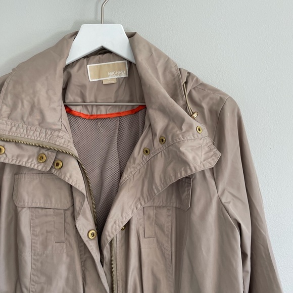 Michael Kors Tan Rain Jacket Size PL - Picture 2 of 5